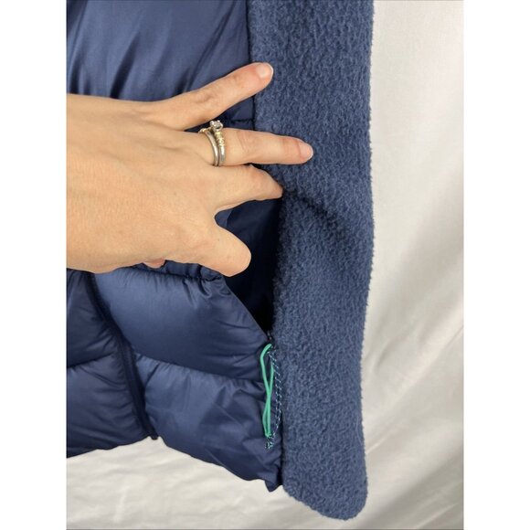 Peppermint Cycling Dark Blue & Green Puffer Down & Fleece Vest Women's Size L - Picture 3 of 13